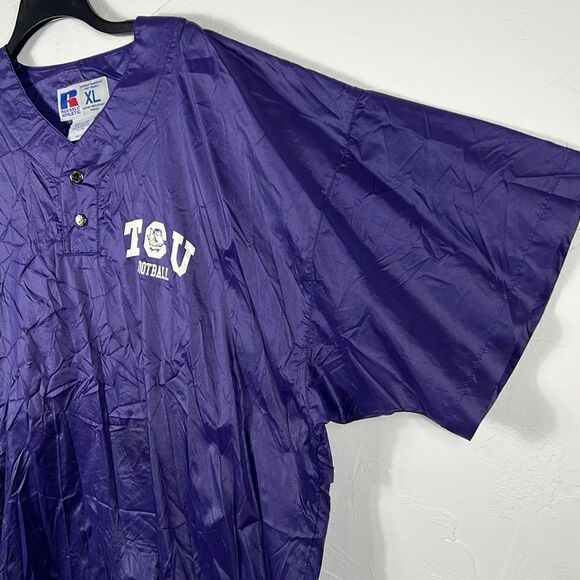 🏈Vintage TCU Horned Frogs Football Pullover SS Nylon Pullover Windbreaker Jacke - Picture 7 of 13
